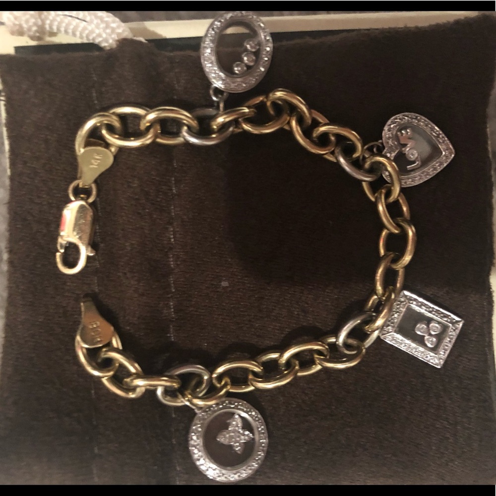 14 karat  gold dangle bracelet